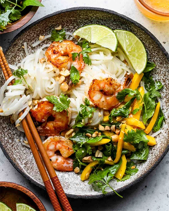 Pan Asian Noodle Salad with Shrimp