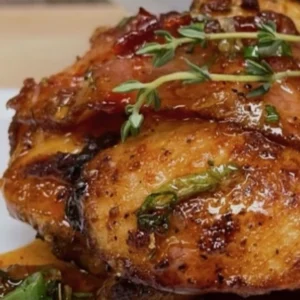 Bacon wrapped chicken thigh